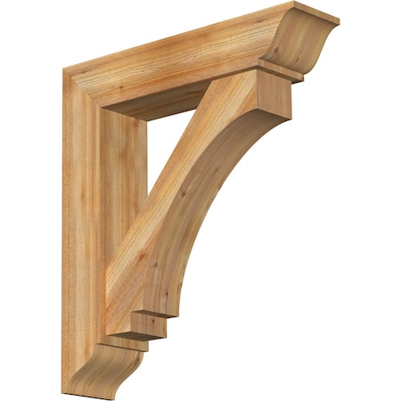 Ekena Millwork Imperial Traditional Rough Sawn Bracket w/ Offset Brace, Western Red Cedar, 8"W x 34"D x 38"H BKT0806X34X38IMP01RWR